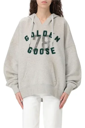 Golden Goose Sweatshirts & Hoodies, Dames, Grijs, XS, Katoen, Grafische hoodie voor vrouwen