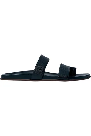 The Row Schoenen, Dames, Zwart, 37 EU, Leer, Sandalen met dubbele band van kiezelsteenleer