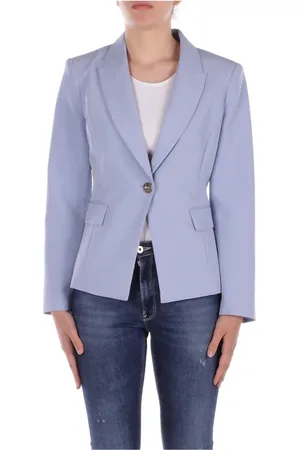 Liu Jo Jassen, Dames, Blauw, XL, Polyester, Voorlogo Knoopjas Collectie