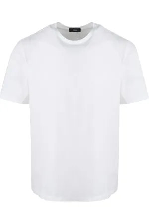 HERNO Tops, Heren, Wit, M, Katoen, Katoenen Crewneck T-shirt Ss 23