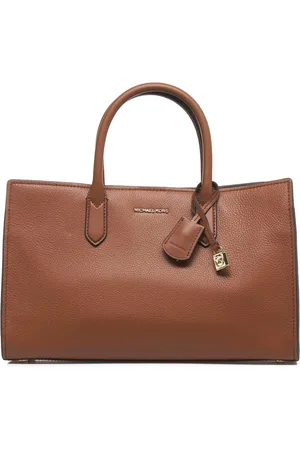 Michael Kors Tassen, Dames, Bruin, ONE Size, Leer, Bruine Handtas met Enkele Handgreep
