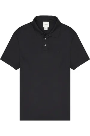 Calvin Klein Tops, Heren, Zwart, L, Katoen, Geborduurd poloshirt met korte mouwen