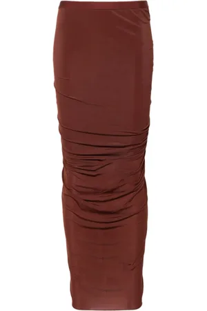Rick Owens Rokken, Dames, Bruin, S, Lange Henna Shrimp Rok