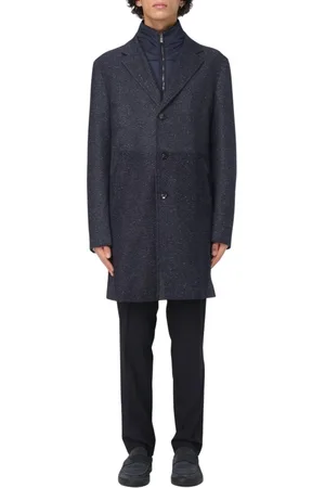 HUGO BOSS Mantels, Heren, Blauw, XL, Wol, Eris Regularfit Overcoat in Blauw