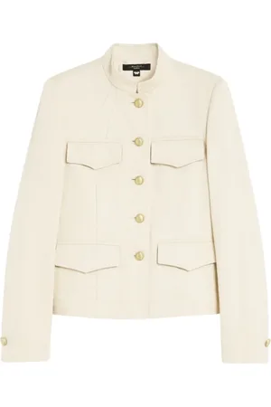 Max Mara Jassen, Dames, , L, Katoen, Katoenen Gabardine Jas