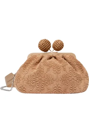 Max Mara Tassen, Dames, Bruin, ONE Size, Katoen, Bruine Pasticcino-tas met Jacquard-ontwerp