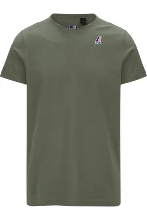 K-Way Tops, Heren, Groen, S, Katoen, Korte mouwen katoenen T-shirt Groen