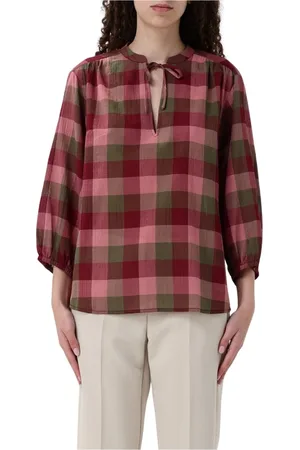 Woolrich Blouses & Shirts, Dames, Veelkleurig, L, Roze Gebreide Trui met Geribbelde Details
