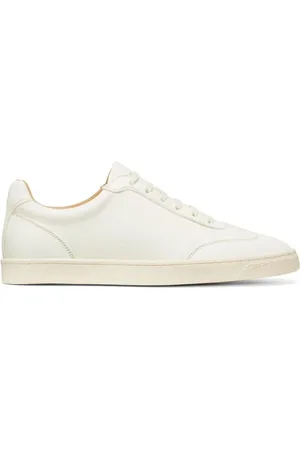 Brunello Cucinelli Schoenen, Heren, Wit, 42 EU, Off- Leren Sneakers voor Mannen