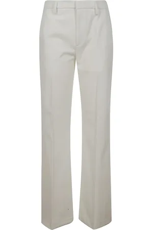 Dondup Broeken, Dames, Wit, XS, Katoen, Slim Fit Katoenen Broek in Fiocco