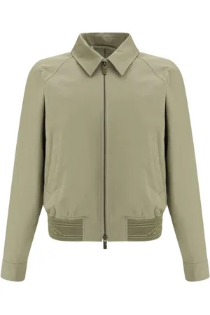 Burberry Jassen, Heren, Groen, M, Katoen, Katoenen jas met klassiek ontwerp