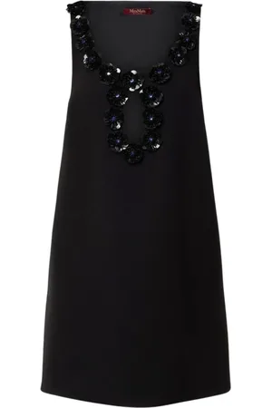 Max Mara Kleedjes, Dames, Zwart, XS, Pailletten, Zwart Pailletten Shift Jurk