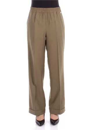 Liu Jo Broeken, Dames, Groen, S, Polyester, Groene broek met voorlogo