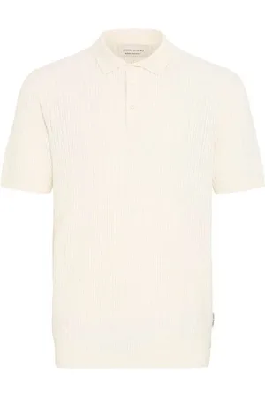 Casual Friday Tops, Heren, , S, Gestructureerde gebreide polo in Egret