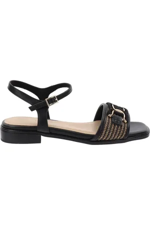 Marco Tozzi Schoenen, Dames, Zwart, 38 EU, Leer, Sandalen van imitatieleer en stof
