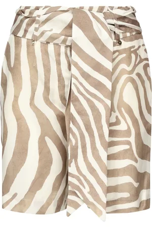 Guess Korte broeken, Dames, , 2Xl, Linnen, Dierenprint Flared Broek