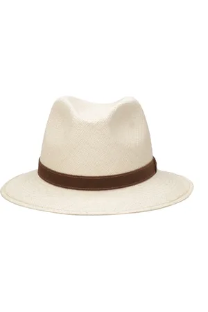 Borsalino Accessoires, Heren, , 59 CM, Stro Panama Hoeden met Contrasterende Hoofdband