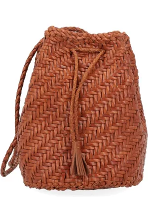Dragon Diffusion Tassen, Dames, Bruin, ONE Size, Dubbele Jun Tan Pom Pom Tas