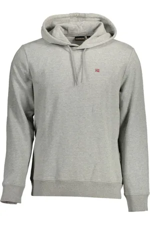 Napapijri Sweatshirts & Hoodies, Heren, Grijs, 3Xl, Katoen, Grijze hoodie met iconisch logo