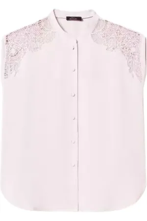 Twin-Set Blouses & Shirts, Dames, Roze, L, Polyester, Roze geborduurde mouwloze blouse