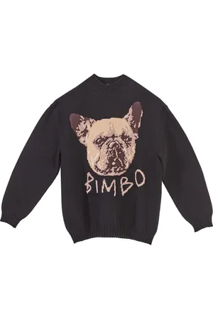 Moschino Truien, Dames, Zwart, S, Wol, Zwarte Oversized Jacquard Gebreide Trui