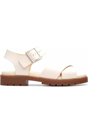 Clarks Schoenen, Dames, , 37 1/2 EU, Stijlvolle damessandaal - off white