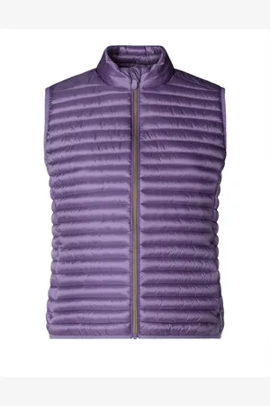 save the duck Jassen, Dames, Paars, M, Leer, Paarse Gewatteerde Lichtgewicht Mouwloze Jas