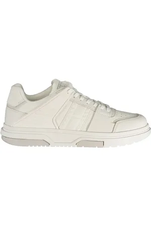 Tommy Hilfiger Schoenen, Heren, Wit, 41 EU, Leer, Witte Leren Heren Sneaker