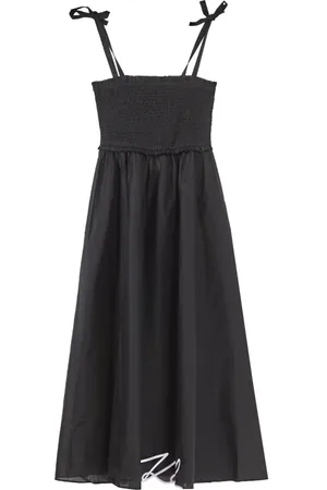 Karl Lagerfeld Kleedjes, Dames, Zwart, XL, Katoen, Karl Dna Signature Enkel Jurk