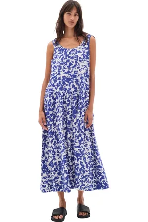 INWEAR Rokken, Dames, Veelkleurig, M, Artistic Shadow Blue Mouwloze Jurk