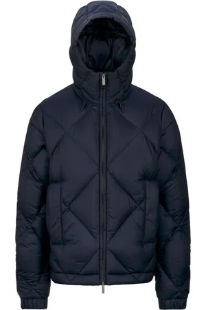 K-Way Jassen, Heren, Blauw, L, Polyester, Blauwe Gewatteerde Winterjas