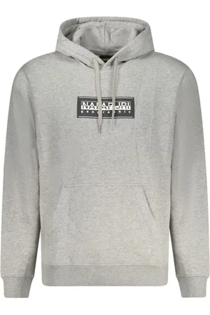 Napapijri Sweatshirts & Hoodies, Heren, Grijs, M, Katoen, Grijze Katoenen Hoodie Sweatshirt met Logo