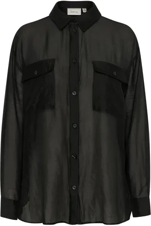 Gestuz Blouses & Shirts, Dames, Zwart, XS, Zwarte Blouse met Zakken