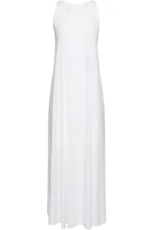 Max Mara Kleedjes, Dames, Wit, S, Katoen, Witte A-lijn Katoenen Jurk