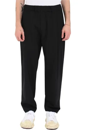 A PAPER KID Broeken, Heren, Blauw, S, Wol, Wolmix elastische taille broek