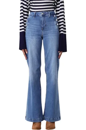 Liu Jo Jeans, Dames, Blauw, W27, Katoen, Stijlvolle Flare Jeans