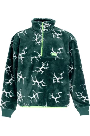 Huf Jassen, Heren, Groen, XL, Polyester, Shearling Sherpa Jas Zachte Pasvorm