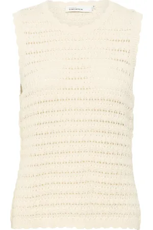 Karen by Simonsen Tops, Dames, , S, Cropped Top Blouse Egret