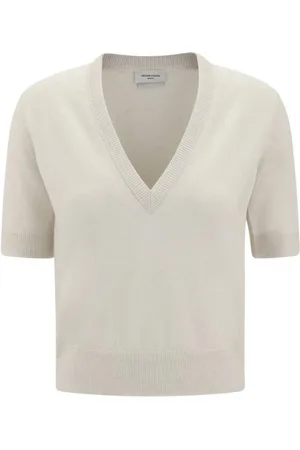Jacob Cohen Truien, Dames, Wit, S, Kasjmier, Luxe Cashmere V-Neck Sweater