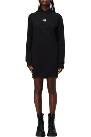 The North Face Kleedjes, Dames, Zwart, S, Katoen, Elegante Zwarte Hoodie Jurk
