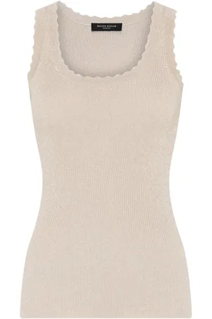Bruuns Bazaar Tops, Dames, , L, Anemonesbbwela Gebreide Top Zand Met Lurex