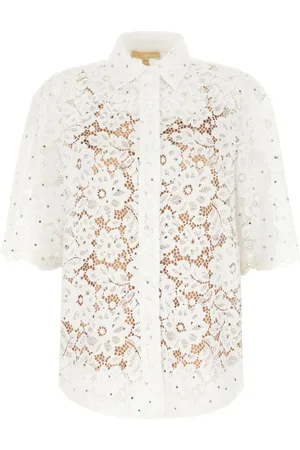 Michael Kors Blouses & Shirts, Dames, Wit, S, Katoen, Stijlvolle Tops voor Vrouwen