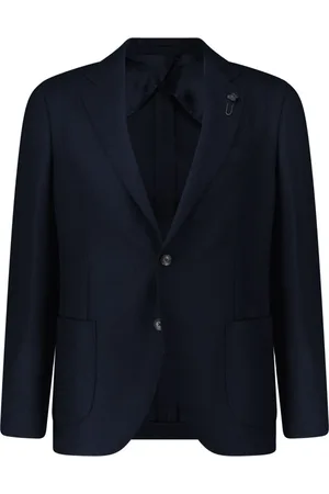 LARDINI Jassen, Heren, Blauw, 2Xl, Wol, Wollen Blazer met Structuur