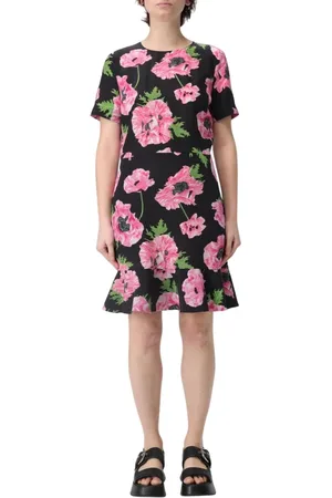 Stella McCartney Kleedjes, Dames, Veelkleurig, M, Roze Bloemen Fit Flare Jurk