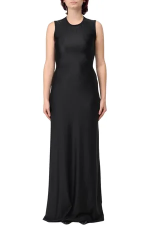 Marine Serre Kleedjes, Dames, Zwart, S, Elegante Zwarte Maxi Jurk