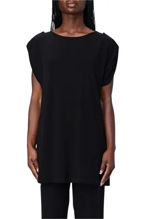 FAY Tops, Dames, Zwart, 2Xs, Zwarte Ronde Hals Top voor Vrouwen