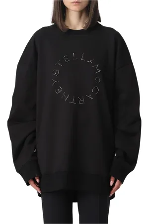 Stella McCartney Sweatshirts & Hoodies, Dames, Zwart, S, Katoen, Wit Logo Sweatshirt