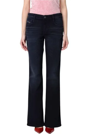 Diesel Jeans, Dames, Blauw, W24, Denim, Wijde Denim Jeans voor Vrouwen