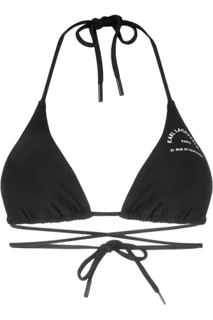 Karl Lagerfeld Badkleding, Dames, Zwart, S, Polyester, Driehoek met logo