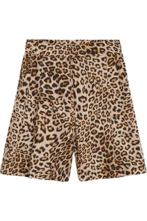 A PAPER KID Korte broeken, Heren, Bruin, XL, Katoen, Animal Print Bermuda Shorts